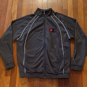 Champion Gray Performance Full-Zip Jacket with Red Logo